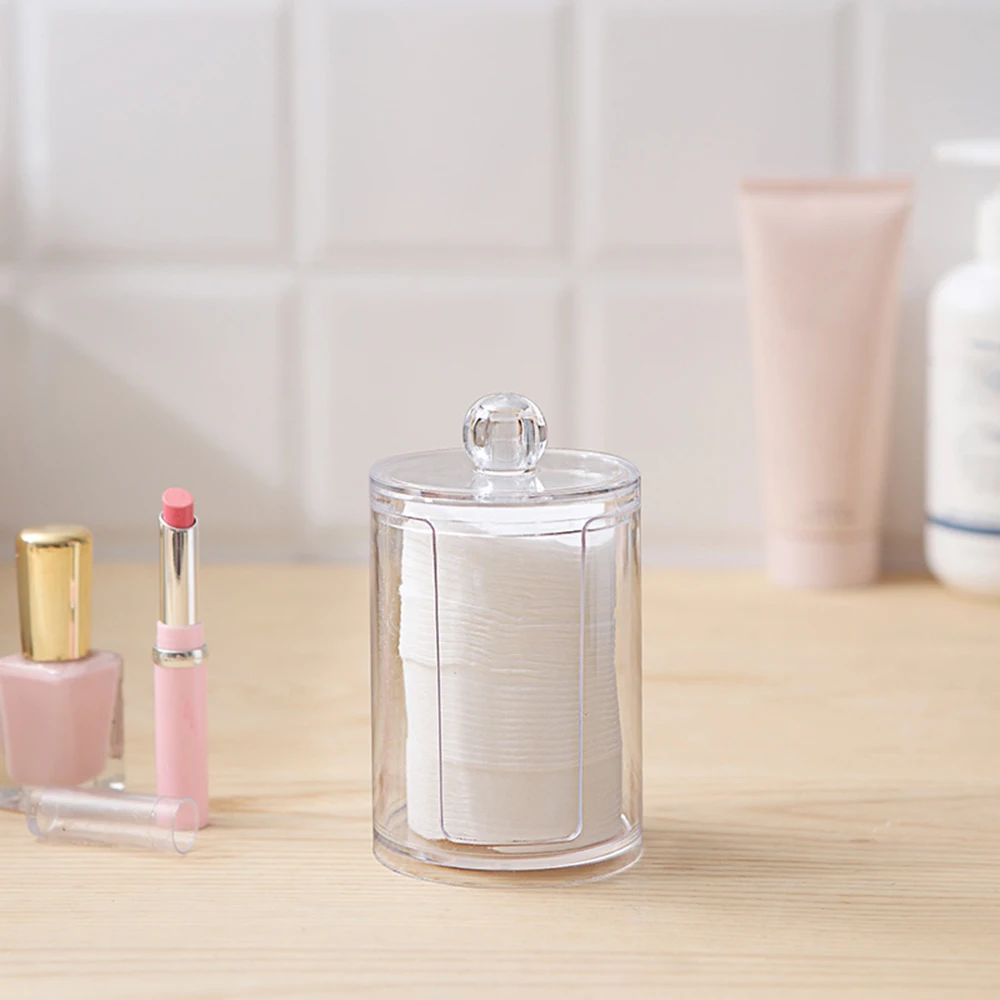 Акриловый косметический Органайзер для макияжа прозрачный ящик для хранения для ванной комнаты пластиковый контейнер ватные палочки держатель
