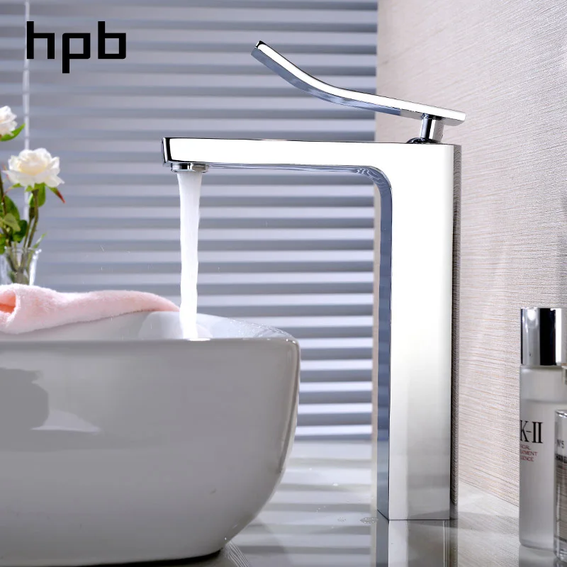 

HPB Silver Sitting Single Lever Handle Hole Lavatory Vanity Basin Bathroom Sink Faucet Countertop Faucet Chrome Finish HP3159