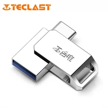 Teclast 16GB/32GB/64GB 2 in 1 USB 3.0 Type-C USB Flash Drive for Smartphones Disk Memory Storage Flash Disk Silver