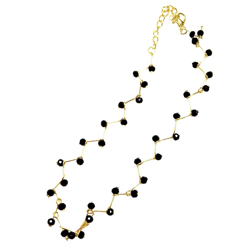 Контракт джокер черный кристалл краткое абзац ключицы хипстер шеи цепи личности ожерелье ювелирные изделия