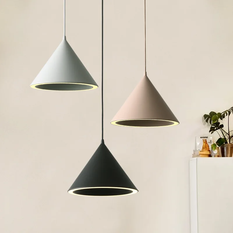 Nordic Aluminum Hanging LED Pendant Light Restaurant Energy Saving Suspension Pendant Lamp Contemporary LED Drop Cone Lights  (20)