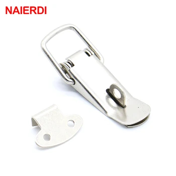 価格 4pc NAIERDI-J106キャビネットボックスロックスプリング装填ラッチキャッチトグル27*63鉄ハスプスライドさせるためのドア窓家具ハードウェア