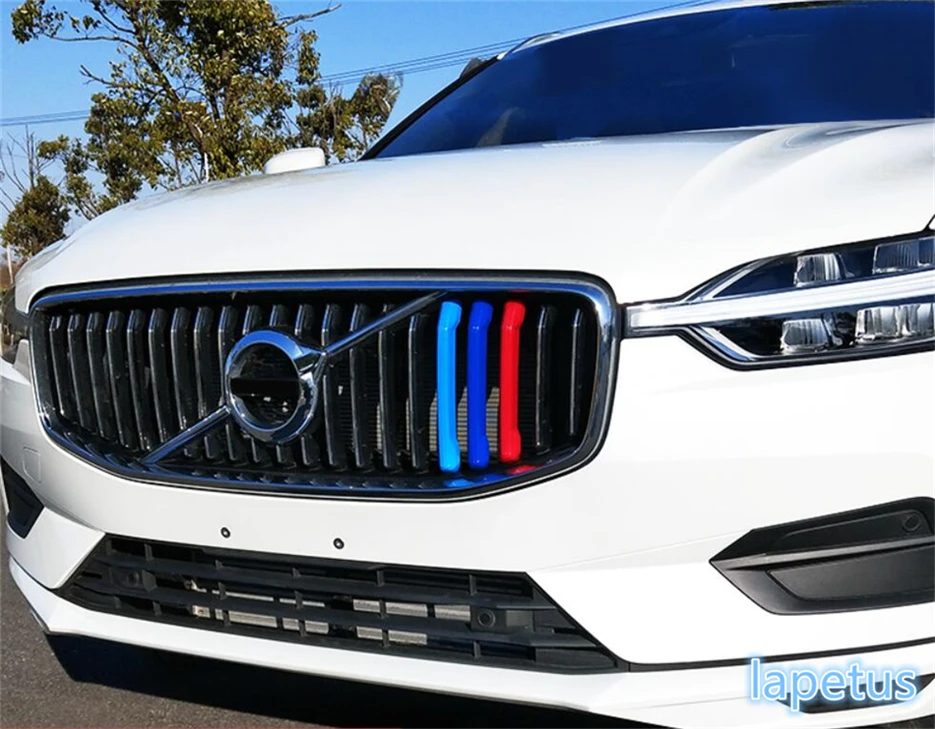 

Lapetus Tricolor Front Face Grille Grill Lid Decorative Strip Cover Trim 3 Pcs Fit For Volvo XC60 2018 2019 / Plastic