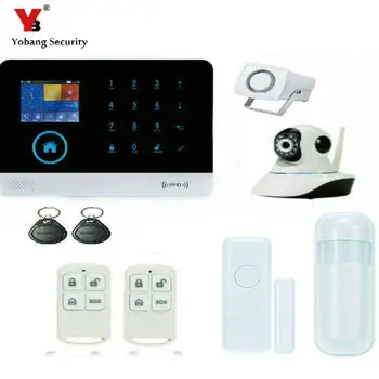 

YobangSecurity Touch Screen Keypad WIFI GSM GPRS Wireless Home Burglar Security Alarm System IP Camera Siren IOS Android APP