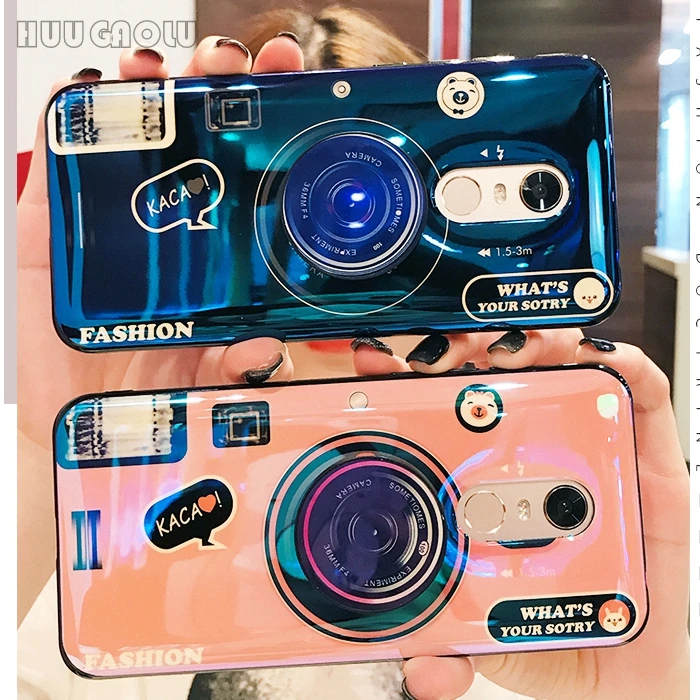 

Cover Retro camera Case For Samsung galaxy S8 S9 Plus S7 Edge Note 9 Note 8 Silicone TPU Airbag Blue flash Phone Etui Coque