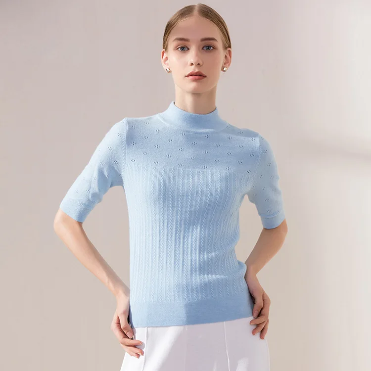 Autumn and Spring High Neck Sweater Women Half Sleeve Sweaters 2017