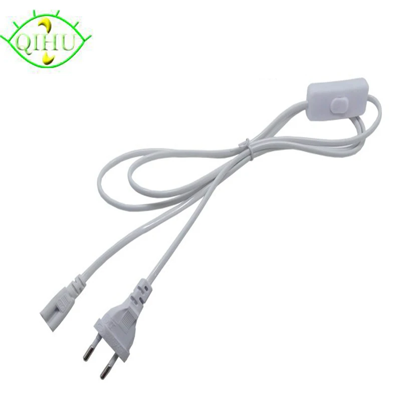 

T5 T8 LED Tube Wire Connector With Switch Power Cord Extension Cord 3 pin LED lamp light port EU Plug Cable 1.5M
