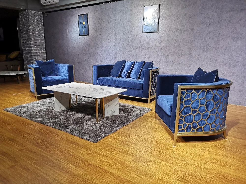 2018 YG Furniture Luxury High Quality Golden Steel Sofa Set