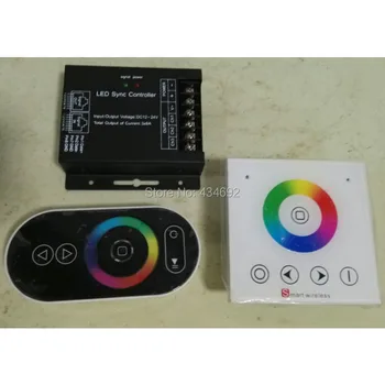 

Free Shipping DC12-24V SYNC RF RGB LED CONTROLLER + Wall Touch Panel + Remote Control Common Anode