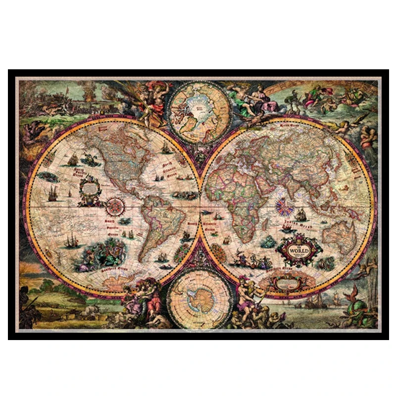 

Needlework,DIY DMC 14CT unprinted Cross stitch Embroidery,Vintage World Counted White canvas Cross-Stitching handmade