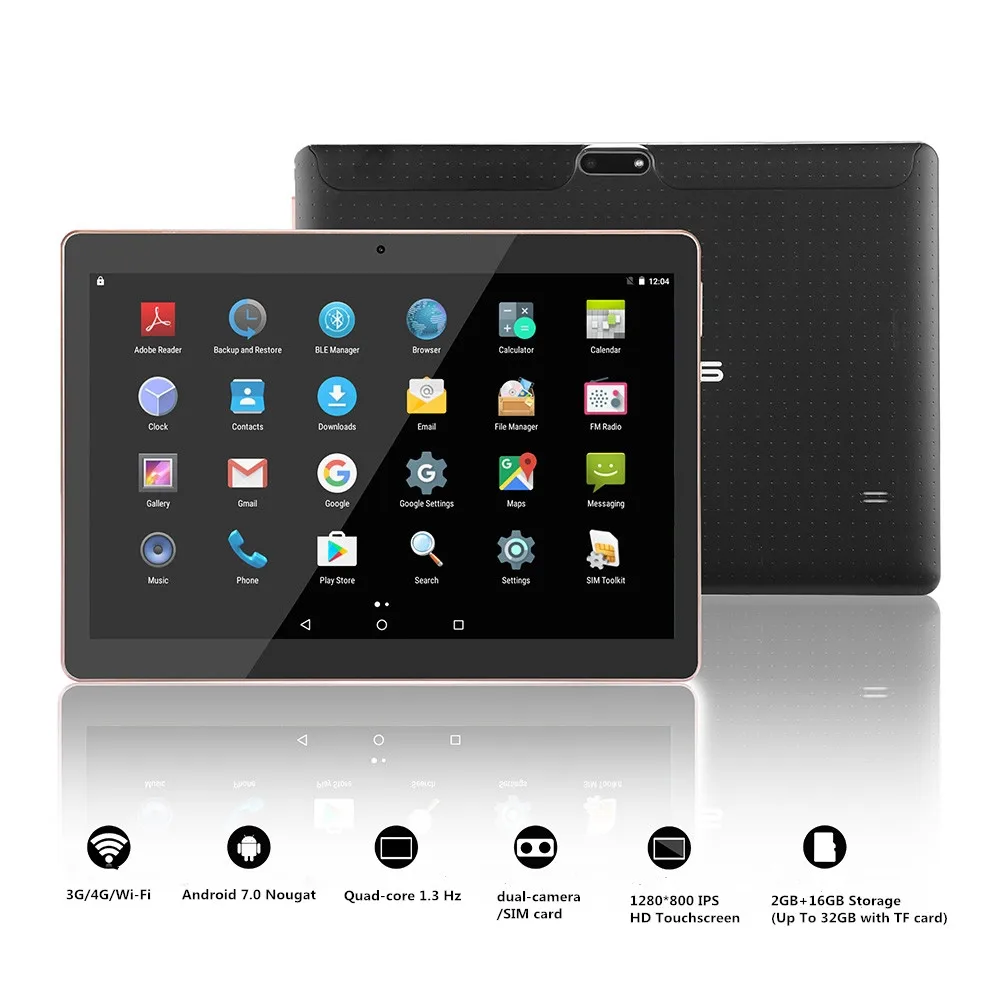 LNMBBS رباعية النواة الكمبيوتر الترفيه tablettes الروبوت 7.0 10.1 بوصة 3 جرام المزدوج التمهيد phablets 2 جيجابايت RAM 16 جيجابايت ROM TF بطاقة الاطفال هدية