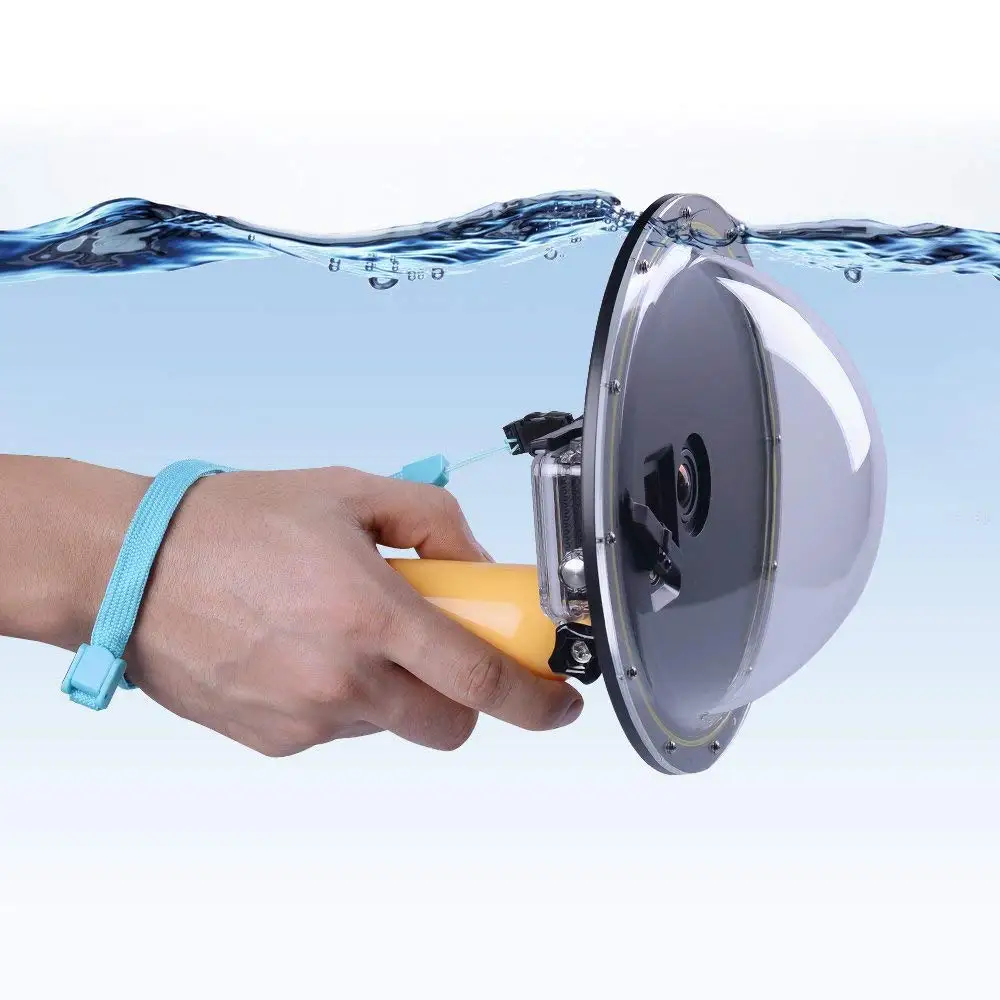 

Suptig For Gopro Accessories 6" 5m Waterproof Clear Acrylic Lens Dome Port with Floating Grip for GoPro Hero4 3+ 3 Action Camera