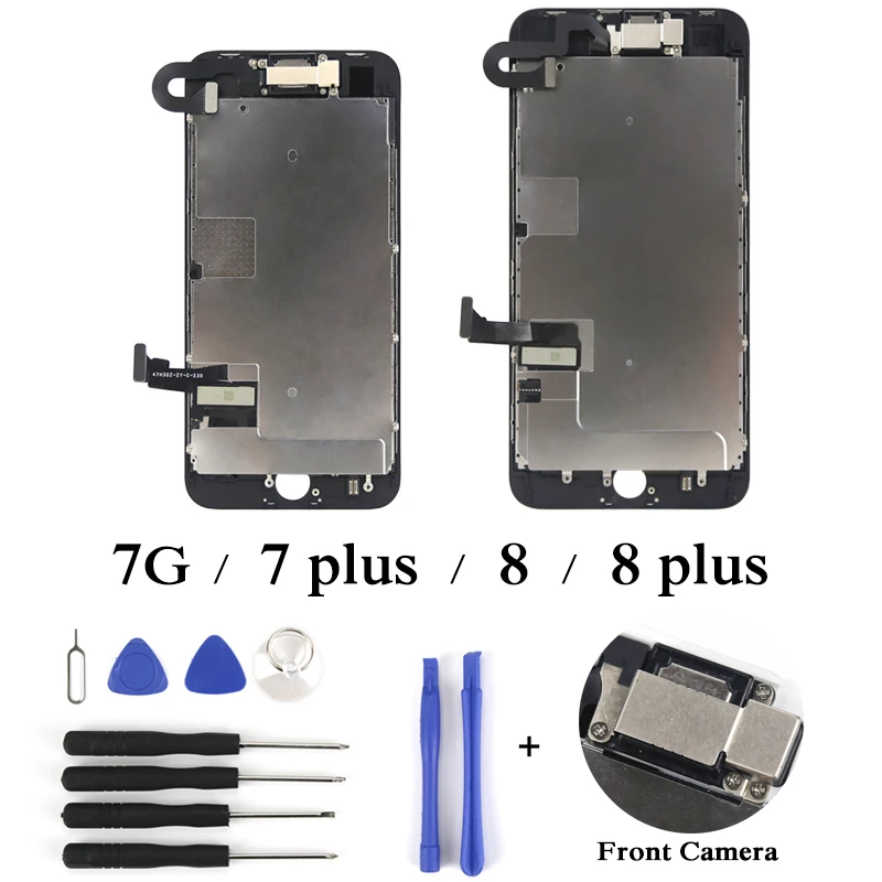 

AAA+++ No Dead Pixel Display For iPhone 7 8 8 Plus LCD Touch Screen With Front Camera No Home Button With Parts Full Assembly