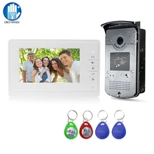 Sistema de Vídeo Porteiro com fio Campainha Do Telefone Da Porta À Prova de Chuva Câmera Ao Ar Livre com 7 polegada Exibição Do Monitor de Alta-definição para Casa uso