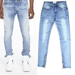 2018 женские и мужские джинсы деним в стиле хип-хоп Длинные уличная одежда страх Божий pockets jogger Джастин Бибер повседневные штаны синие джинсы