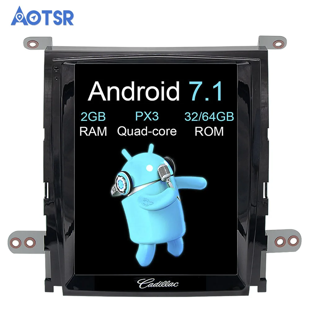 Sale Tesla Android 6.0 No DVD player GPS Navigation For Cadillac Escalade Multimedia Car Reverse image 32GB car MAPS CD radio palyer 12