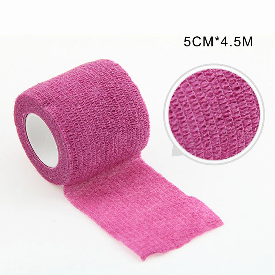 5 см* 450 см самоклеящийся эластичный бандаж Нетканая тканевая лента Защитная Шестерня колено локоть поддержка травмирующая прокладка - Цвет: Pink