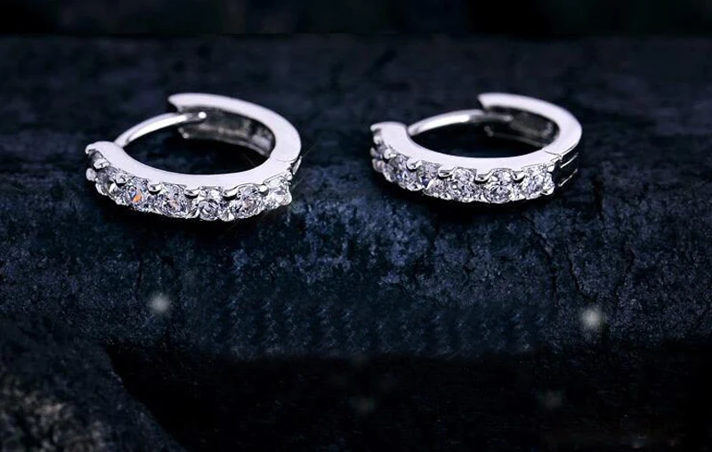 Детские 925 Серебро 10 мм круг циркон маленькая серьга-кольцо для детей девочек ребенок женщина красивая Aros петли серьги-клипсы ювелирные изделия