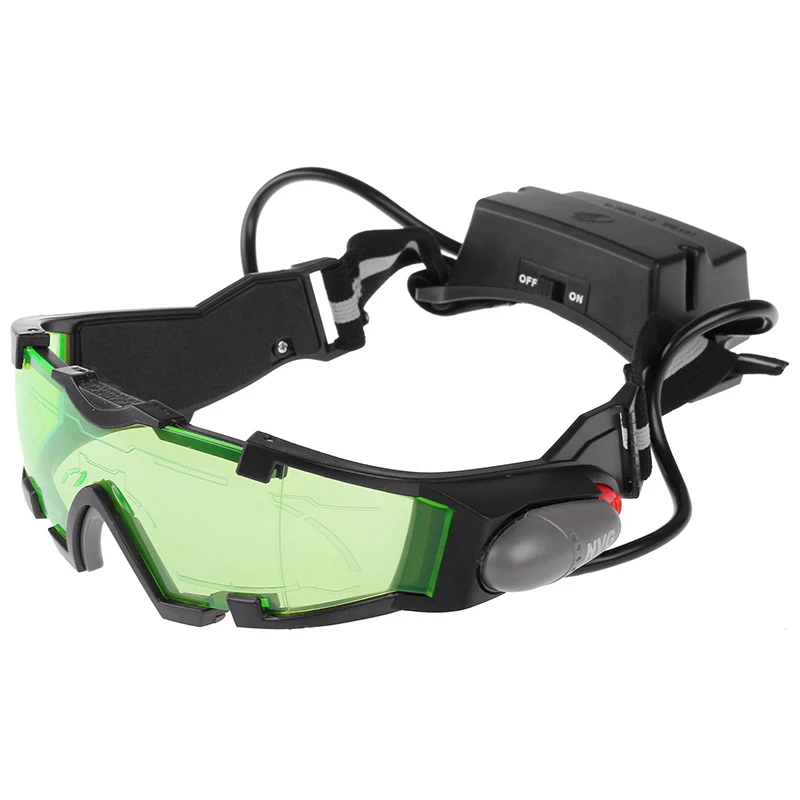 1 шт., зеленые регулируемые ветрозащитные очки ночного видения, защитные очки для детей, светодиодный, для активного отдыха