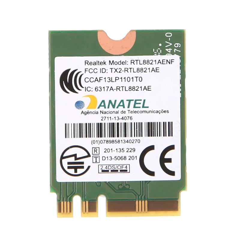 

2.4+5 GHz 433M Bluetooth V4.0 NGFF M.2 Wireless Card For RTL8821AE AW-CB161H *dls*