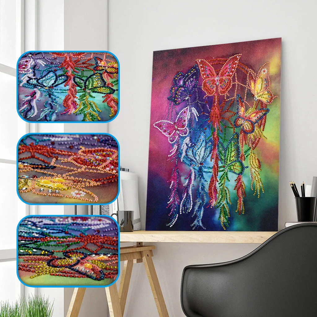 

Special Shaped Diamond Painting Colorful Butterfly Picture of Rhinestones 5D DIY Crystal Diamond Embroidery Animal Home Decor