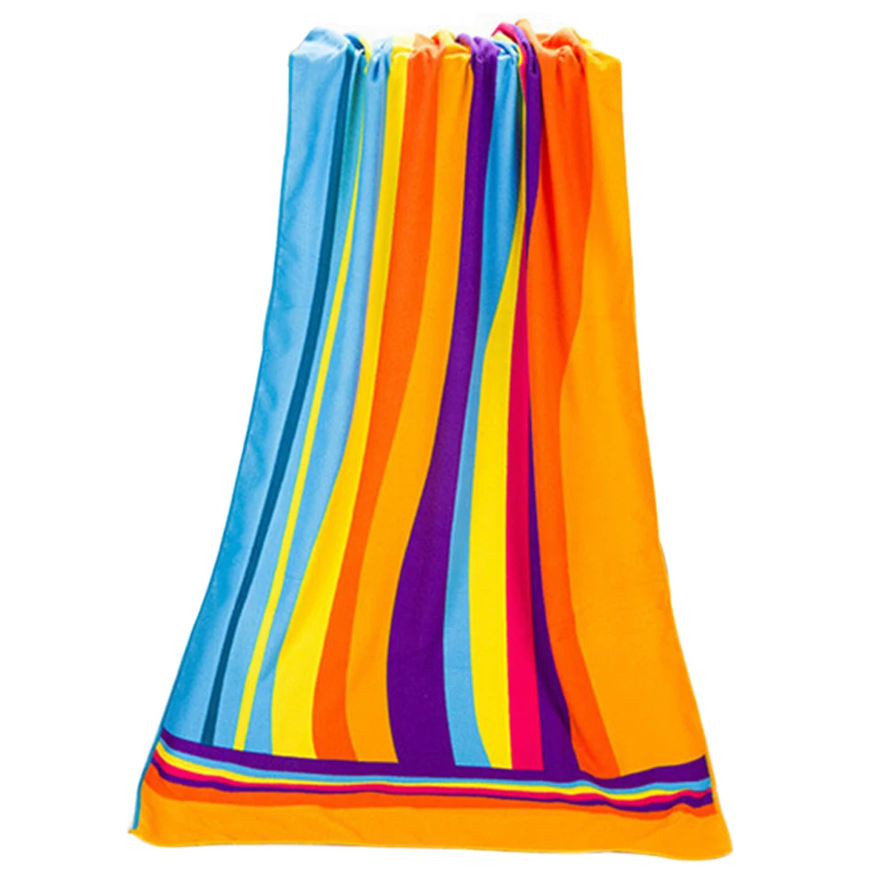 HGHO 70*140cm Colorful Rainbow Absorbent Microfiber Bath Beach Towel