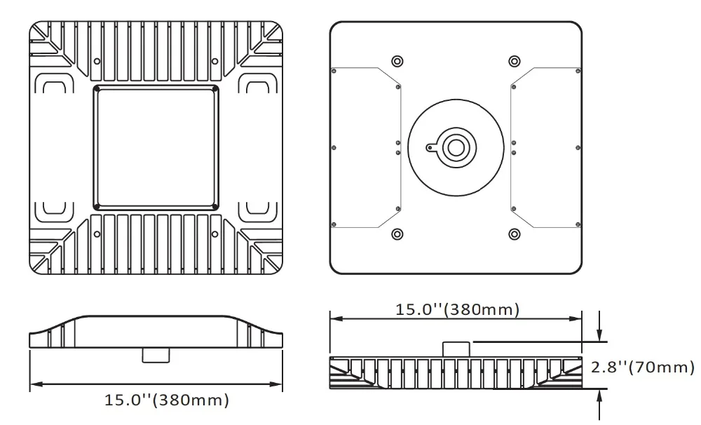 LED canopy light size