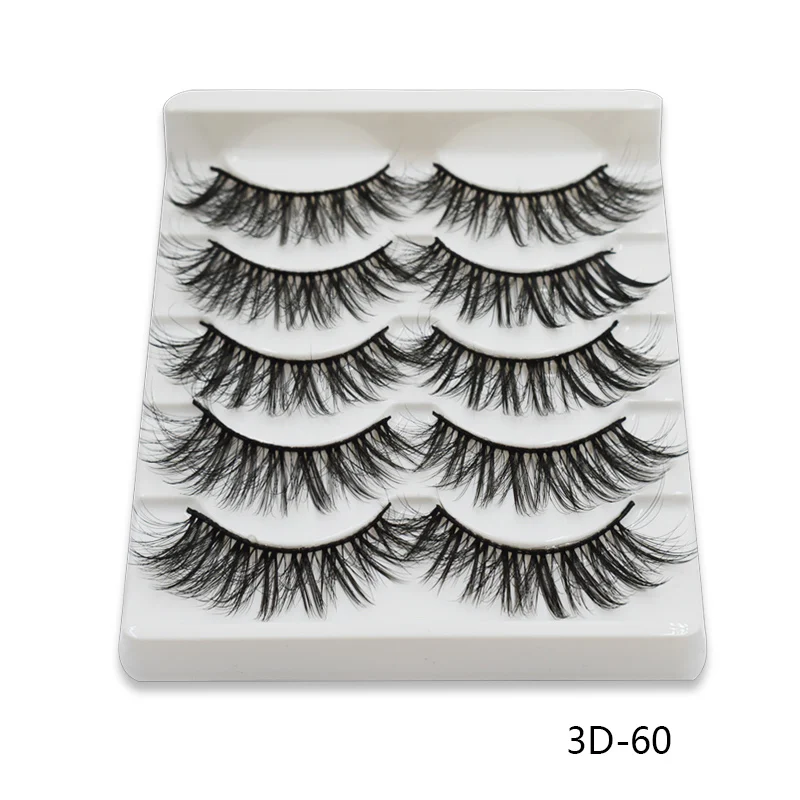 QSTY 5 pairs natural false eyelashes fake lashes long makeup 3d mink lashes eyelash extension mink 4