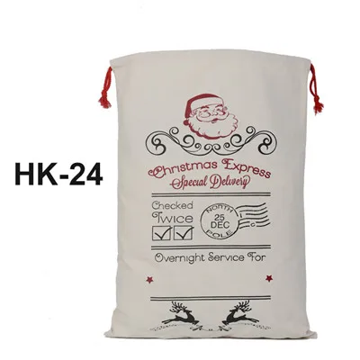 44 Styles Christmas Santa Sacks 1pc Drawstring Canvas Santa Sack Xmas Canvas Bag Hot Sale Big Santa Claus Gift Bag Drop Shipping - Цвет: 50x70cm hk24