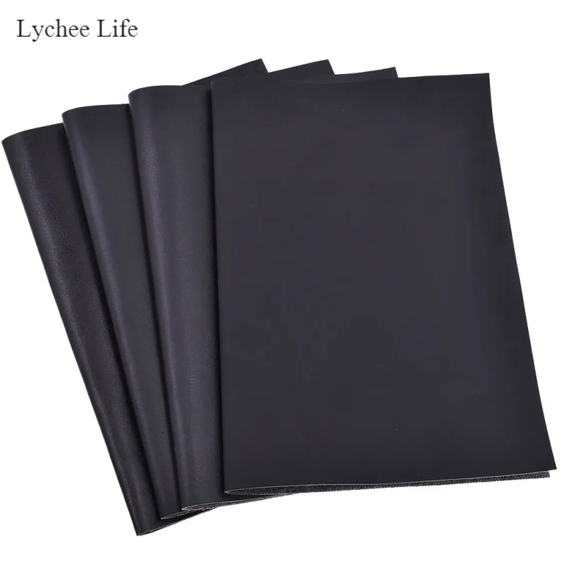 Lychee Life классический черный шитье одежды Синтетическая кожа ткань DIY ручной