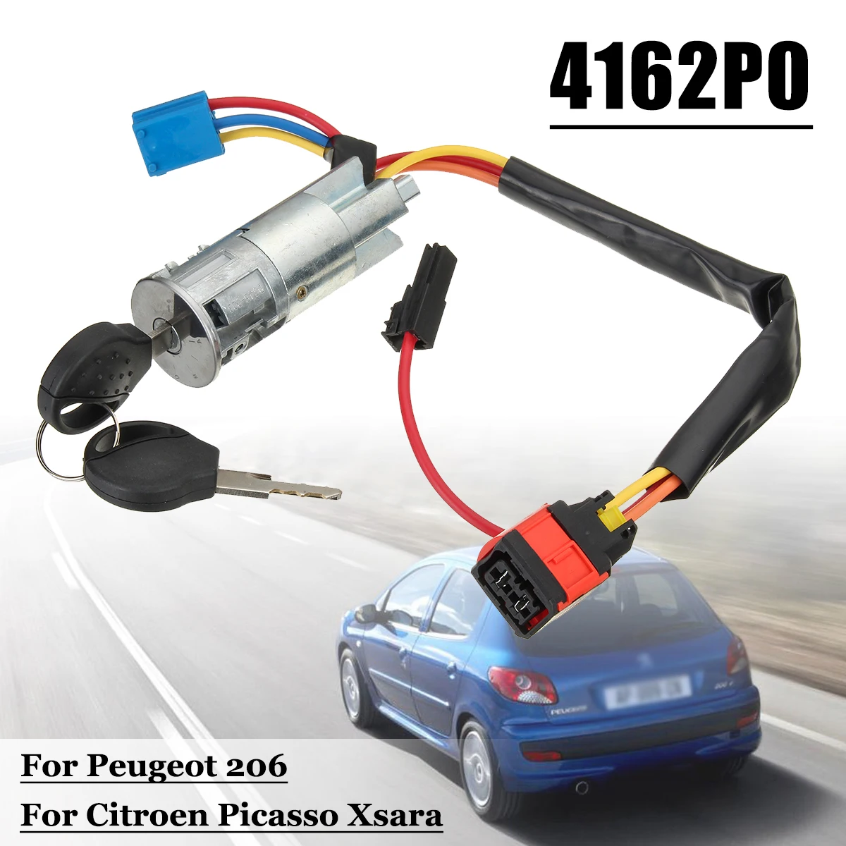 992712 Car Ignition Starter Switch Barrel Lock 2 Keys for Peugeot 206 for Citroen Picasso Xsara 4162P0 992712 Car Ignition Starter Switch Barrel Lock 2 Keys for Peugeot 206 for Citroen Picasso Xsara 4162P0