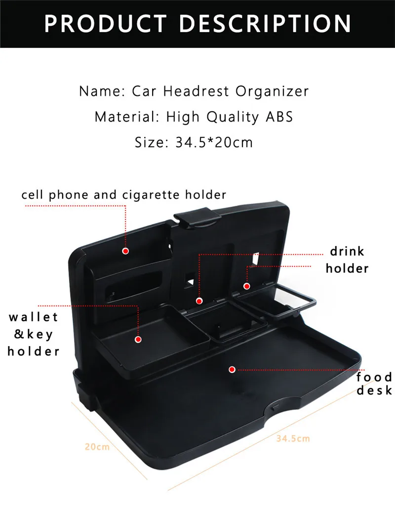 Автомобильный Стайлинг сиденье задняя крышка сотовый телефон чашка для закусок держатель портативный путешествия еда стол авто заднее сиденье подголовник складной органайзер лоток