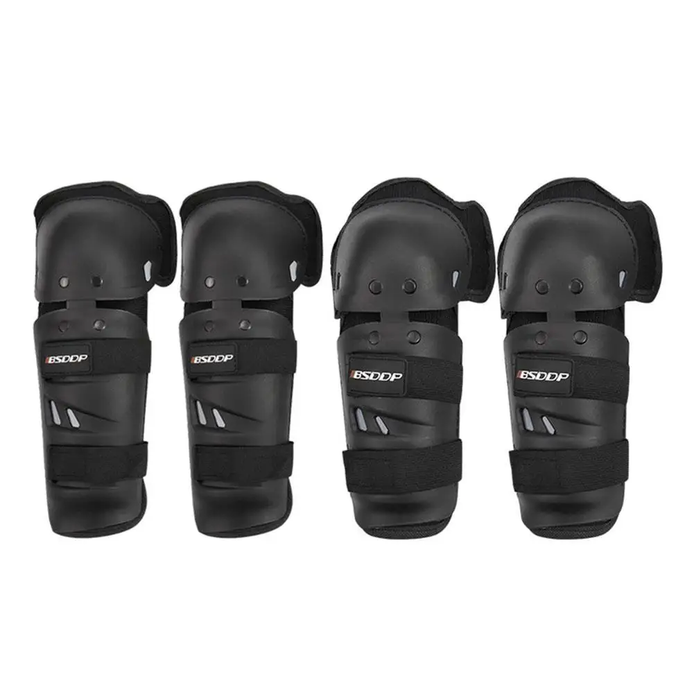 

Motorcycle Protective Knee Pads Racing Anti Fall Round Head Knee Pads Elbow Four Sets Dustproof And Wear Resistant Black Color