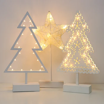 

Christmas Tree Table Lamp LED Night Light Stars Christmas Love Heart Table Lamp Girl Room Decoration Warm White Toilet Light