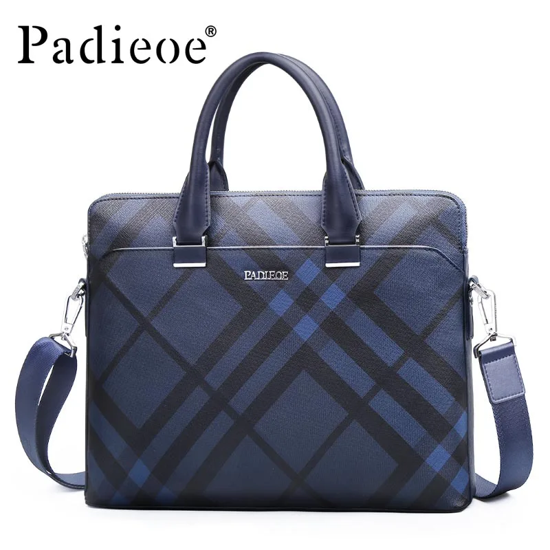 Padieoe 2018 роскошный бренд новый дизайн мужской портфель модная деловая сумка мужской портфель 14 дюйм(ов) ов) кожаная сумка для ноутбука для