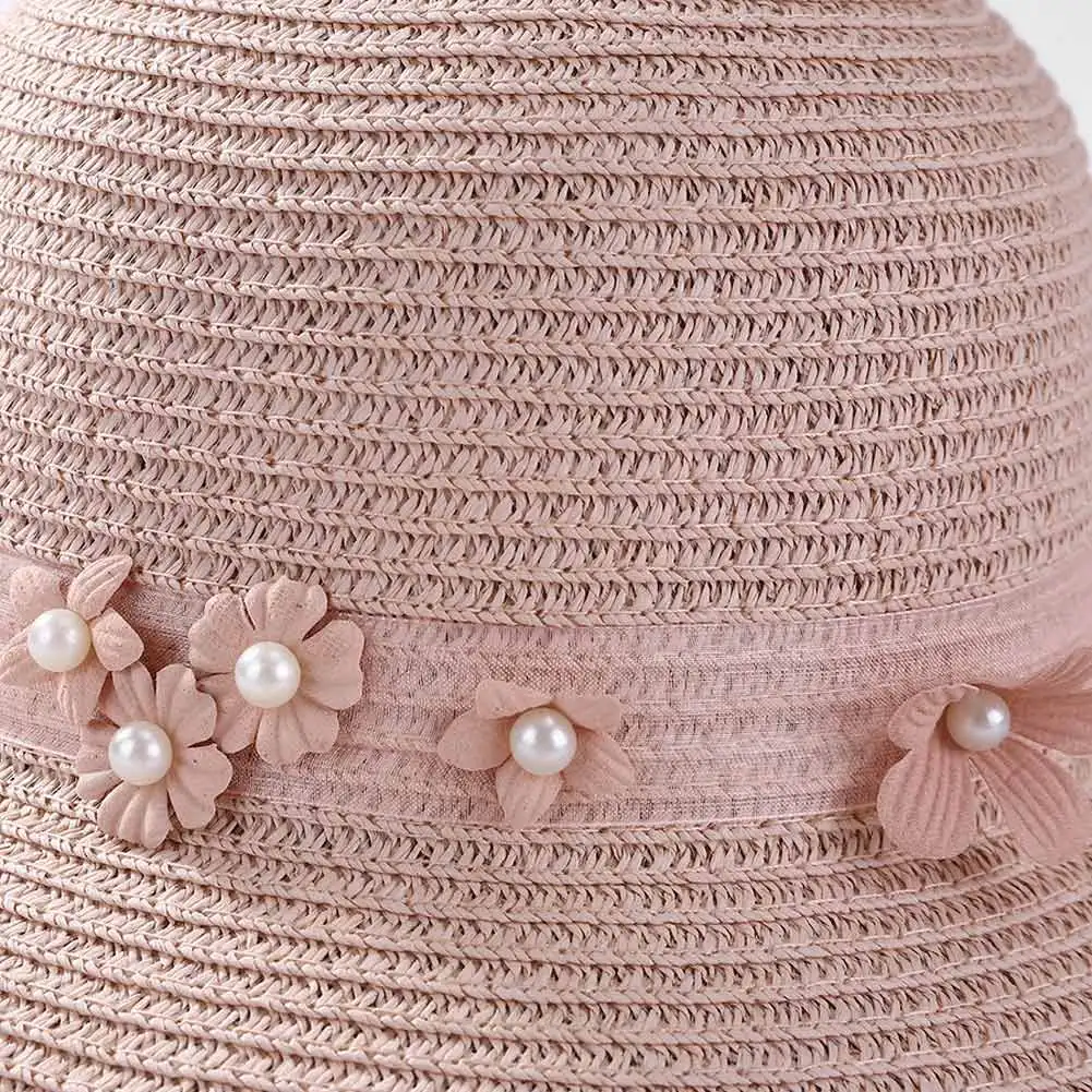 Новые летние женская солнцезащитная Кепка с лентой цветы складной Открытый Пляж кепки девушка соломенные шляпы