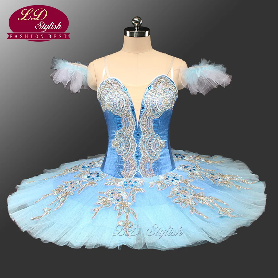 Adult Classical Ballet Tutu Blue LD0071 Pancake Platter Tutu Costume