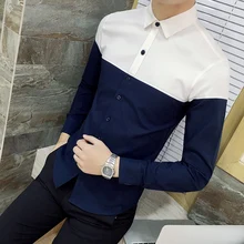 Весна осень Мужская рубашка с длинным рукавом мужская одежда высокого качества Повседневная тонкая оксфордская рубашка без железа Молодежная Overhemden Heren 4XL