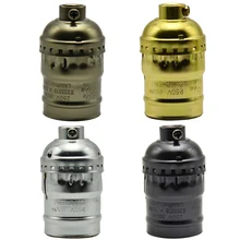 E27 Винтаж розетку Edison лампа держатель Ретро алюминиевые подвесные винт круглые светодиодные лампы верхнего света разъем 5 шт