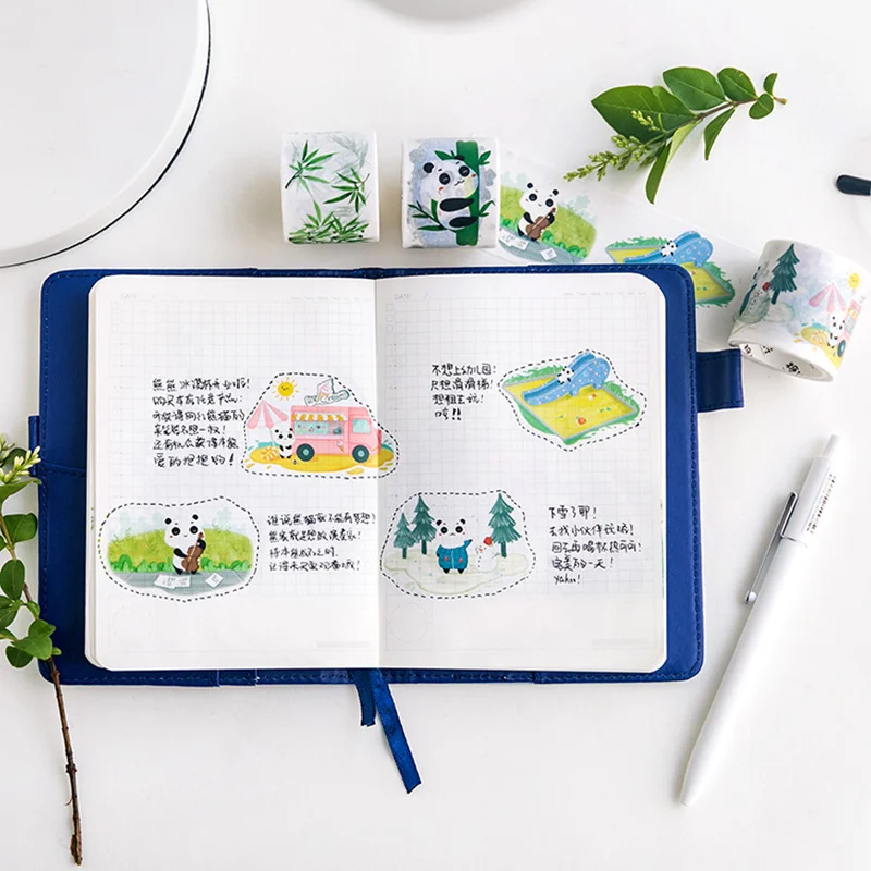 

4 pcs Kawaii Panda paper washi tape Lovely panda bamboo masking tape Cute Kids gift Stationery items school supplies FJ475
