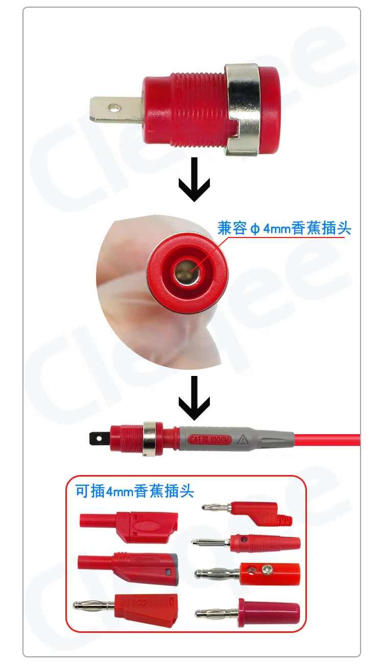 Новый Cleqee P3007 2 шт./компл. 4 мм Никель покрытием Binding Post banana-разъем Plug Электронный ремонт инструмент мультиметр аксессуары