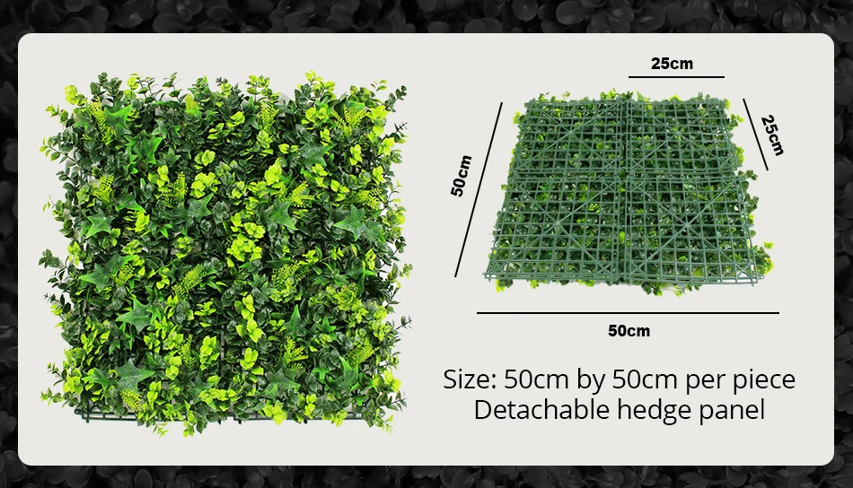 Artificial Fence Bushes Foliage 3 SQM High Imitation Plants Leaves Synthetic Grass Mat For DIY Garden Wedding Decorations