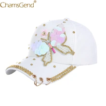 Бейсбольные кепки с 3D украшением в виде бабочки для женщин и девушек, хип-хоп, уличная танцевальная Кепка с кольцом и отверстием, регулируемые летние шляпы от солнца, Gorras 90218