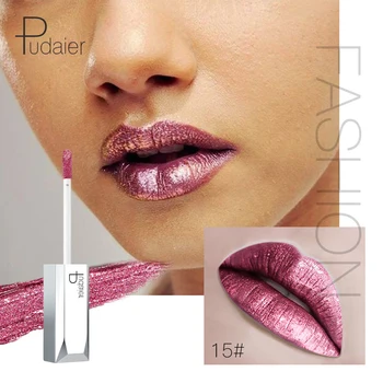 

Pudaier metallic lip gloss gold green silver rose red lip tint waterproof long 5ML moisturizing liquid lip tattoo pen PD049