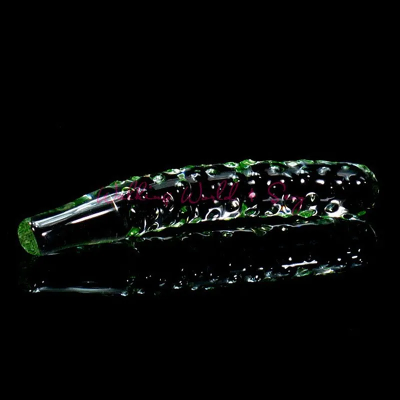 Unisex Green Cucumber Glass Dildo Crystal Penis Stick With Granule G-spot Masturbation Vagina Anal Sex Toys Adult Glass Massager (5)