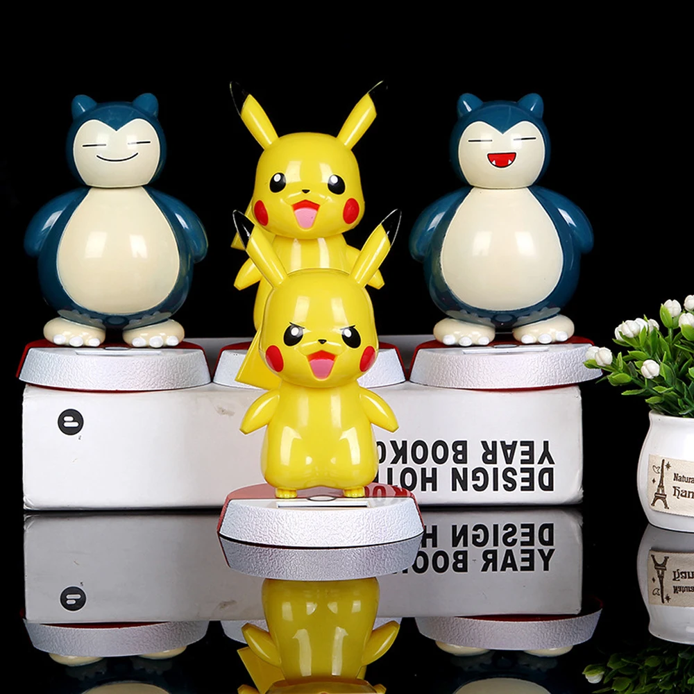 

Car Ornament Cute Hot Solar Powered Dancing Figures Pokemon One Piece Swinging Bobble Dancer Solar Toys Car Decoration Gift