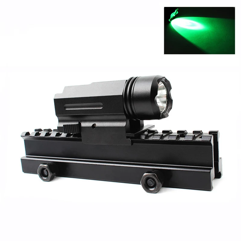 Mini X108 Tactical Green Flashlight Airsoft Pistol Rifle Gun Torch For 20mm Rail Hunting