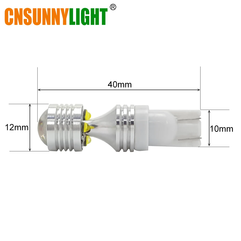 CNSUNNY светильник высокой мощности T10 W5W с искусственными чипами светодиодная лампа