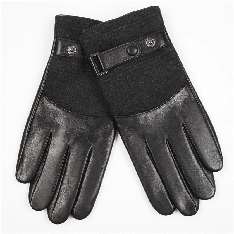2018 Arrival Men Goatskin Gloves Top Quality Touchscreen Solid Wrist