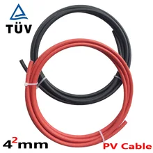 4 мм2 фотоэлектрический Солнечный Кабель красный+ черный для diy вне сетки и на сетке галстук солнечной системы, PV кабель солнечной системы